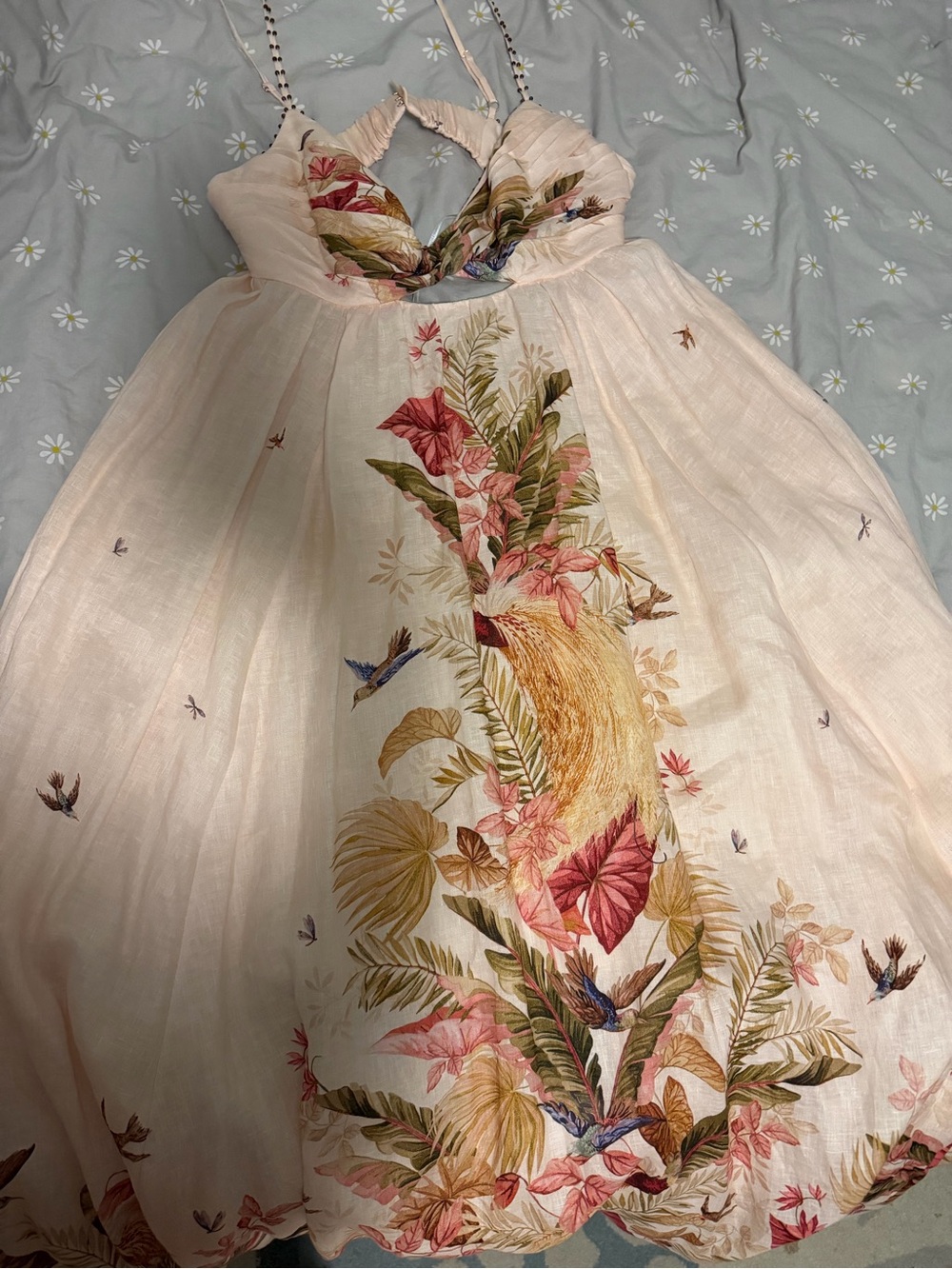 Zimmermann Ascension Twist Front Dress Palm Floral Linen Silk Maxi US 10 NWOT - Picture 14 of 16